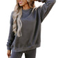 Dark Grey Solid Color Pullover & Skinny Shorts Two Piece Set