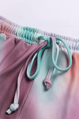 Wholesale Multicolor Tie Dye Top & Drawstring Shorts Loungewear Set