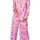 Pink Cheetah Print Shirt and Wide Leg Pants Pajama Set