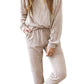 Apricot Corded Drop Shoulder Top and Pocketed Pants Set