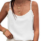 White Solid Daisy Flower Straps Cami Top
