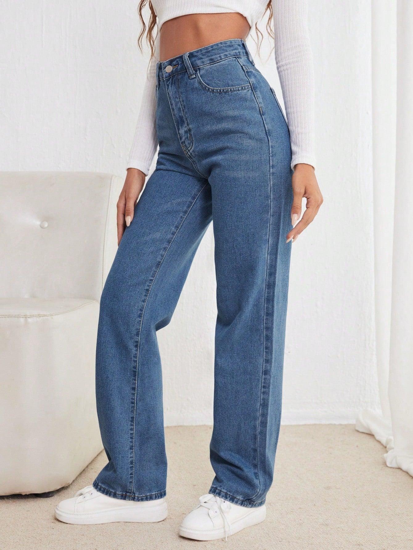 Jeans High Waist Straight Leg