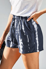 Wholesale Gray Casual Tie Dye Drawstring Shorts