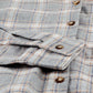 Khaki Drawstring Plaid Hooded Shirt Shacket