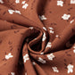 Chestnut Floral Print 3/4 Sleeve Ruffle Hem Midi Dress