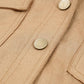 Khaki Suede Button Front Closure Fall Jacket for Women