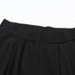 Black Plain Ribbed Crop Top & Wide Leg Pants Two Piece Pants Set