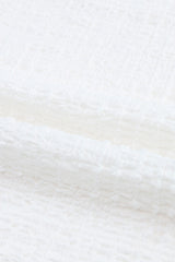 White Voluminous Printed Puff Sleeve Textured Top