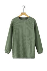 Grass Green JOLENE Ribbed Corduroy Oversized Sweatshirt
