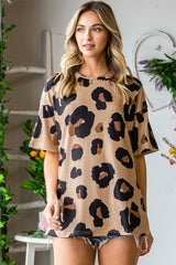 Cheetah Casual Oversized Boyfriend Style T Shirt