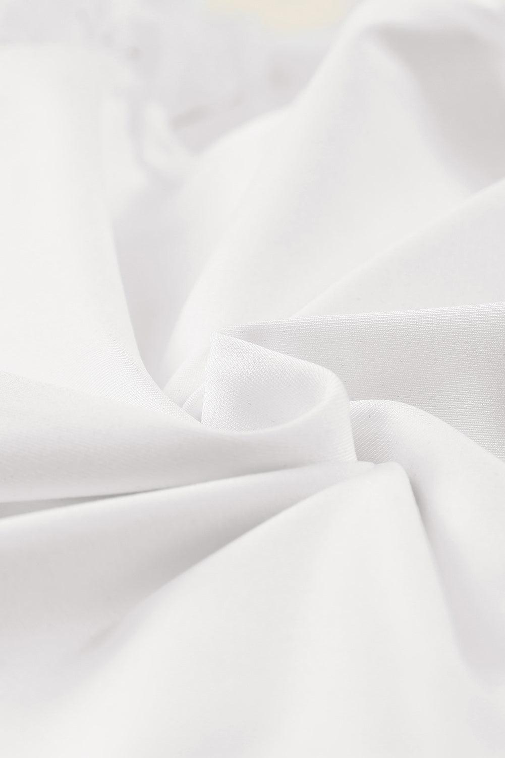 Ivory Lace Short Sleeve Wrap V Neck Bodysuit for Women - Ninonine