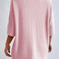 Pink Ribbed Knit Drop Shoulder T Shirt & Shorts Set