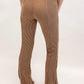 Brown Casual Ribbed Knit High Rise Flare Leggings