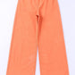 Orange Acid Wash Casual High Waist Wide Leg Jeans
