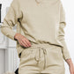 Apricot Textured Long Sleeve Top & Drawstring Shorts Set