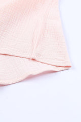 Pink Textured Tiered Ruffle Casual Short Sleeve Top - Ninonine