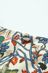 Multicolor Boho Floral Print Ruffled Sleeve Blouse - Ninonine