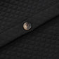 Black Lattice Texture Retro Flap Pocket Button Quilted Shacket