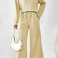 Apricot Textured Loose Slouchy Long Sleeve Top and Pants Set