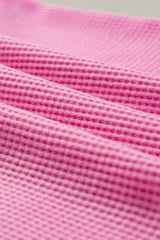 Bonbon Leopard Colorblock Waffle Knit Top