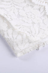 White V Neck Sleeveless Lace Top for Summer