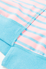Pink Stripe Colorblock Drop Sleeve Oversized T Shirt