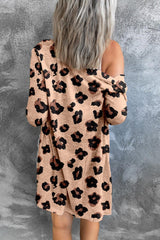 Leopard Print Button Down Lightweight Long Cardigan