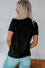 Black Bowknot Boots Graphic Crew Neck Tee