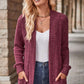 Mineral Red Textured Knitted Open Front Cardigan