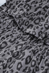 Leopard Print Ruffle Pocket Off Shoulder Romper