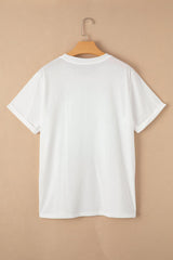White PARTY IN THE USA Letter Print Star Graphic Tee