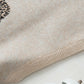Apricot Cheetah Pattern Mock Neck Short Sleeve Sweater