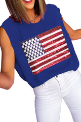 Bluing Sequins American Flag Knit Top
