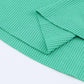 Green Solid Color Waffle Knit Long Sleeve Henley Shirt