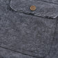 Gray Snap Button Casual Flap Pockets Washed Jacket