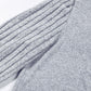 Gray Solid Color Contrast Ribbed Bishop Sleeve Top