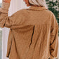 Camel Textured Knit Flap Pocket Shacket