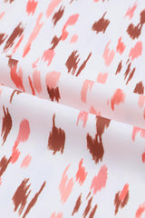 Pink Elegant Polka Dots 3/4 Dolman Sleeve Plus Size Blouse