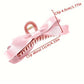 Pink Solid Color Ribbon Bow Decor Hair Clip
