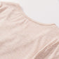 Blush Pink Ribbed Cut Out V Neck T Shirt
