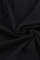 Black Basic Asymmetric Neck Long Sleeve Shift Top - Ninonine