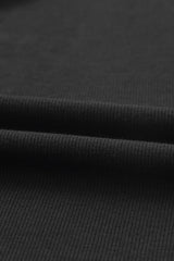 Plain Black Ribbed Knit Basic Cropped Tank Top