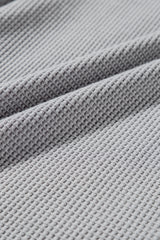 Light Grey Leopard Colorblock Waffle Knit Top