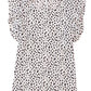 Cheetah Print Casual Ruffled Sleeveless Shirt