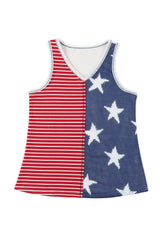 Fiery Red American Flag Stars and Stripes Tank Top