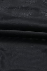 Black Spaghetti Straps Lace Panel Bodysuit - Ninonine