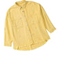 Yellow Distressed Raw Hem Denim Jacket with Chest Pockets