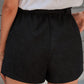 Black Casual Pocketed Belted Shorts