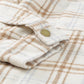 Khaki Plaid Casual Button Up Shirt Shacket with Slits