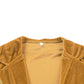 Yellow Casual Velvet Lapel Pocket Long Coat